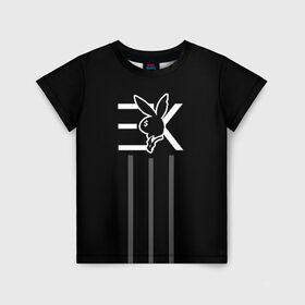Детская футболка 3D с принтом EGOR KREED x Rabbit в Екатеринбурге, 100% гипоаллергенный полиэфир | прямой крой, круглый вырез горловины, длина до линии бедер, чуть спущенное плечо, ткань немного тянется | Тематика изображения на принте: black | egor | hip | hop | inc | kreed | logo | pop | rap | star | team | алых | грехи | егор | знают | крид | лого | миллион | настроения | они | поп | роз | рэп | самая | символ | хип | холостяк | хоп | цвет | черный | что