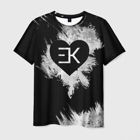Мужская футболка 3D с принтом EGOR KREED - Heart в Екатеринбурге, 100% полиэфир | прямой крой, круглый вырез горловины, длина до линии бедер | Тематика изображения на принте: 