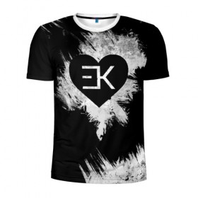 Мужская футболка 3D спортивная с принтом EGOR KREED - Heart в Екатеринбурге, 100% полиэстер с улучшенными характеристиками | приталенный силуэт, круглая горловина, широкие плечи, сужается к линии бедра | Тематика изображения на принте: 
