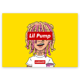 Поздравительная открытка с принтом Lil Pump в Екатеринбурге, 100% бумага | плотность бумаги 280 г/м2, матовая, на обратной стороне линовка и место для марки
 | esskeetit | gazzy garcia | gucci gang | lil pump | lilpump | газзи гарсия | лил памп | рэп | рэпер | эшкере