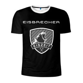 Мужская футболка 3D спортивная с принтом EISBRECHER в Екатеринбурге, 100% полиэстер с улучшенными характеристиками | приталенный силуэт, круглая горловина, широкие плечи, сужается к линии бедра | Тематика изображения на принте: eisbrecher | metal | rock | метал | рок