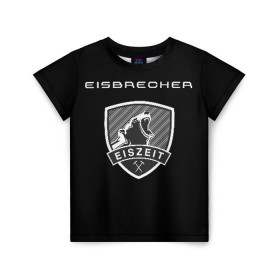Детская футболка 3D с принтом EISBRECHER в Екатеринбурге, 100% гипоаллергенный полиэфир | прямой крой, круглый вырез горловины, длина до линии бедер, чуть спущенное плечо, ткань немного тянется | Тематика изображения на принте: eisbrecher | metal | rock | метал | рок