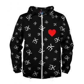 Мужская ветровка 3D с принтом EGOR KREED - Heart в Екатеринбурге, 100% полиэстер | подол и капюшон оформлены резинкой с фиксаторами, два кармана без застежек по бокам, один потайной карман на груди | black | egor | hip | hop | inc | kreed | logo | pop | rap | star | team | алых | грехи | егор | знают | крид | лого | миллион | настроения | они | поп | роз | рэп | самая | символ | хип | холостяк | хоп | цвет | черный | что