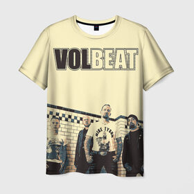 Мужская футболка 3D с принтом Volbeat в Екатеринбурге, 100% полиэфир | прямой крой, круглый вырез горловины, длина до линии бедер | groove metal | hardcore | psychobilly | volbeat | волбит