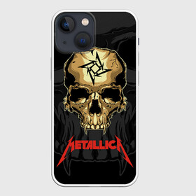 Чехол для iPhone 13 mini с принтом Metallica в Екатеринбурге,  |  | american | james hetfield | kirk hammett | l | metal band | metallic | metallica | music | robot | rock | scales | sitting | skeleton | skull | throne | американская | джеймс хетфилд | кирк хэмметт | ларс ульрих | логотип | метал группа | металл