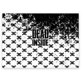 Поздравительная открытка с принтом Dead Inside в Екатеринбурге, 100% бумага | плотность бумаги 280 г/м2, матовая, на обратной стороне линовка и место для марки
 | dead | dota | inside | аниме | внутри | гуль | дэд | инсайд | мертвец | мертвый | токийский