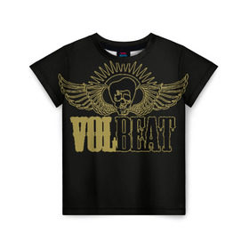 Детская футболка 3D с принтом Volbeat в Екатеринбурге, 100% гипоаллергенный полиэфир | прямой крой, круглый вырез горловины, длина до линии бедер, чуть спущенное плечо, ткань немного тянется | groove metal | hardcore | psychobilly | volbeat | волбит