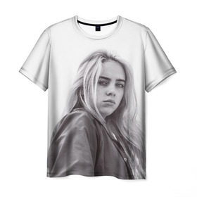 Мужская футболка 3D с принтом BILLIE EILISH в Екатеринбурге, 100% полиэфир | прямой крой, круглый вырез горловины, длина до линии бедер | ayelish | bad guy | bellyache | bilie eilish | bilie elish | billie | billie eilish | eilish | electronic | elish | music | били айлиш | билли айлиш | эйлиш | элиш