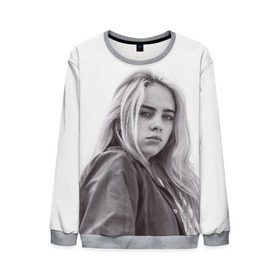 Мужской свитшот 3D с принтом BILLIE EILISH в Екатеринбурге, 100% полиэстер с мягким внутренним слоем | круглый вырез горловины, мягкая резинка на манжетах и поясе, свободная посадка по фигуре | ayelish | bad guy | bellyache | bilie eilish | bilie elish | billie | billie eilish | eilish | electronic | elish | music | били айлиш | билли айлиш | эйлиш | элиш