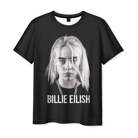 Мужская футболка 3D с принтом BILLIE EILISH в Екатеринбурге, 100% полиэфир | прямой крой, круглый вырез горловины, длина до линии бедер | ayelish | bad guy | bellyache | bilie eilish | bilie elish | billie | billie eilish | eilish | electronic | elish | music | били айлиш | билли айлиш | эйлиш | элиш