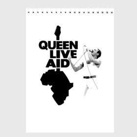 Скетчбук с принтом Queen LIVE AID в Екатеринбурге, 100% бумага
 | 48 листов, плотность листов — 100 г/м2, плотность картонной обложки — 250 г/м2. Листы скреплены сверху удобной пружинной спиралью | bohemian | brian | freddie | john | mercury | must go on | queen | rhapsody | roger | taylor | the miracle | the show | богемская | рапсодия | роджер тейлор | фредди меркьюри