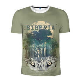 Мужская футболка 3D спортивная с принтом Siberia в Екатеринбурге, 100% полиэстер с улучшенными характеристиками | приталенный силуэт, круглая горловина, широкие плечи, сужается к линии бедра | forest | siberia | siberian | wolf | волк | лес | природа | сибирь | тайга | хищник