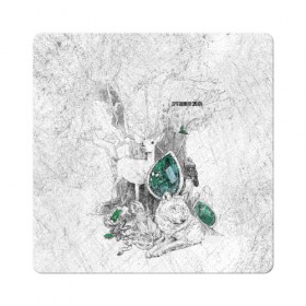 Магнит виниловый Квадрат с принтом Драгоценная Сибирь в Екатеринбурге, полимерный материал с магнитным слоем | размер 9*9 см, закругленные углы | Тематика изображения на принте: алтай | волк | дикая природа | дикие животные | драгоценные камни | животные | лес | олень | природа | россия | сибирь | сибирь горит