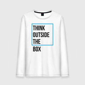 Мужской лонгслив хлопок с принтом Think outside the box в Екатеринбурге, 100% хлопок |  | Тематика изображения на принте: 