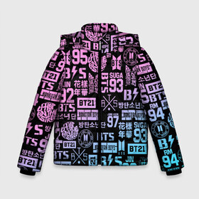 Зимняя куртка для мальчиков 3D с принтом BTS LOGOBOMBING в Екатеринбурге, ткань верха — 100% полиэстер; подклад — 100% полиэстер, утеплитель — 100% полиэстер | длина ниже бедра, удлиненная спинка, воротник стойка и отстегивающийся капюшон. Есть боковые карманы с листочкой на кнопках, утяжки по низу изделия и внутренний карман на молнии. 

Предусмотрены светоотражающий принт на спинке, радужный светоотражающий элемент на пуллере молнии и на резинке для утяжки | Тематика изображения на принте: bangtan boys | bt21 | bts | бтс