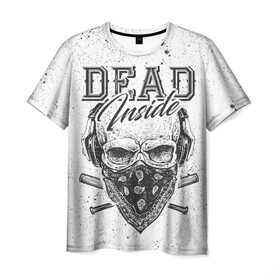 Мужская футболка 3D с принтом Dead Inside в Екатеринбурге, 100% полиэфир | прямой крой, круглый вырез горловины, длина до линии бедер | 