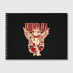Альбом для рисования с принтом Nirvana в Екатеринбурге, 100% бумага
 | матовая бумага, плотность 200 мг. | Тематика изображения на принте: bleach | blew | cobain | dave | geffen | hormoaning | in utero | incesticide | krist | kurt | nevermind | nirvana | novoselic | rock | vevo | геффен | курт кобейн | нирвана | рок