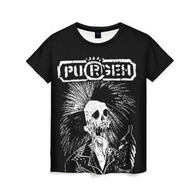 Женская футболка 3D с принтом Purgen в Екатеринбурге, 100% полиэфир ( синтетическое хлопкоподобное полотно) | прямой крой, круглый вырез горловины, длина до линии бедер | punks | purgen | панки | пурген
