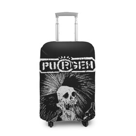 Чехол для чемодана 3D с принтом Purgen в Екатеринбурге, 86% полиэфир, 14% спандекс | двустороннее нанесение принта, прорези для ручек и колес | punks | purgen | панки | пурген