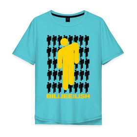 Мужская футболка хлопок Oversize с принтом BILLIE EILISH в Екатеринбурге, 100% хлопок | свободный крой, круглый ворот, “спинка” длиннее передней части | be | billie | billie eilish | blohsh | ghoul | билли | билли айлиш | биляш