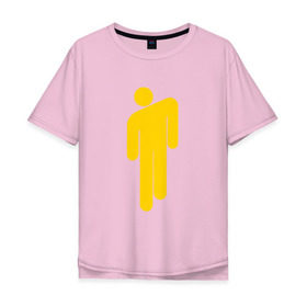 Мужская футболка хлопок Oversize с принтом BILLIE EILISH (НА СПИНЕ) в Екатеринбурге, 100% хлопок | свободный крой, круглый ворот, “спинка” длиннее передней части | be | billie | billie eilish | билли | билли айлиш
