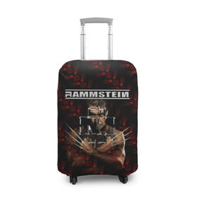 Чехол для чемодана 3D с принтом Rammstein (Росомаха) в Екатеринбурге, 86% полиэфир, 14% спандекс | двустороннее нанесение принта, прорези для ручек и колес | rammstein