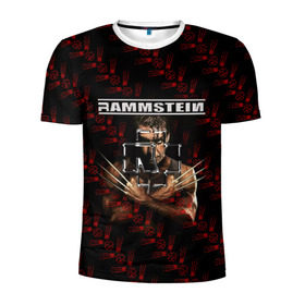 Мужская футболка 3D спортивная с принтом Rammstein (Росомаха) в Екатеринбурге, 100% полиэстер с улучшенными характеристиками | приталенный силуэт, круглая горловина, широкие плечи, сужается к линии бедра | Тематика изображения на принте: rammstein