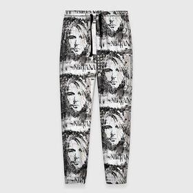 Мужские брюки 3D с принтом Kurt Cobain в Екатеринбурге, 100% полиэстер | манжеты по низу, эластичный пояс регулируется шнурком, по бокам два кармана без застежек, внутренняя часть кармана из мелкой сетки | Тематика изображения на принте: 