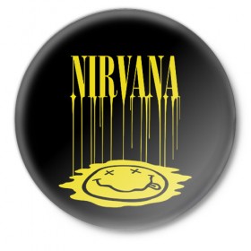 Значок с принтом Nirvana в Екатеринбурге,  металл | круглая форма, металлическая застежка в виде булавки | bleach | blew | cobain | dave | geffen | hormoaning | in utero | incesticide | krist | kurt | nevermind | nirvana | novoselic | rock | vevo | геффен | курт кобейн | нирвана | рок
