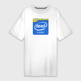 Платье-футболка хлопок с принтом Dead Inside в Екатеринбурге,  |  | dead inside | dont open | гуль | дед инсайт | дединсайт | дэд инсайт | дэдинсайт | интроверт | кен канеки | мертв внутри | мертвый внутри