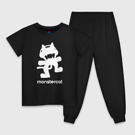 Детская пижама хлопок с принтом MONSTERCAT в Екатеринбурге, 100% хлопок |  брюки и футболка прямого кроя, без карманов, на брюках мягкая резинка на поясе и по низу штанин
 | cat | monster | monster cat | monstercat | кот | монстеркет