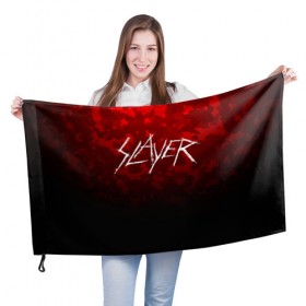 Флаг 3D с принтом SLAYER (12) в Екатеринбурге, 100% полиэстер | плотность ткани — 95 г/м2, размер — 67 х 109 см. Принт наносится с одной стороны | metal | music | rock | slayer | метал | музыка | рок
