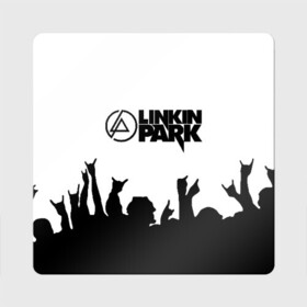 Магнит виниловый Квадрат с принтом LINKIN PARK | ЛИНКИН ПАРК в Екатеринбурге, полимерный материал с магнитным слоем | размер 9*9 см, закругленные углы | chester bennington | linkin park | mike shinoda | линкин парк