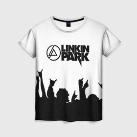 Женская футболка 3D с принтом LINKIN PARK в Екатеринбурге, 100% полиэфир ( синтетическое хлопкоподобное полотно) | прямой крой, круглый вырез горловины, длина до линии бедер | chester bennington | linkin park | mike shinoda | линкин парк