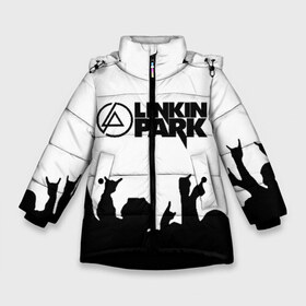 Зимняя куртка для девочек 3D с принтом LINKIN PARK в Екатеринбурге, ткань верха — 100% полиэстер; подклад — 100% полиэстер, утеплитель — 100% полиэстер. | длина ниже бедра, удлиненная спинка, воротник стойка и отстегивающийся капюшон. Есть боковые карманы с листочкой на кнопках, утяжки по низу изделия и внутренний карман на молнии. 

Предусмотрены светоотражающий принт на спинке, радужный светоотражающий элемент на пуллере молнии и на резинке для утяжки. | chester bennington | linkin park | mike shinoda | линкин парк