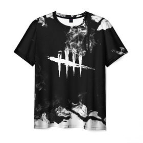 Мужская футболка 3D с принтом DEAD BY DAYLIGHT в Екатеринбурге, 100% полиэфир | прямой крой, круглый вырез горловины, длина до линии бедер | dbd | dead by daylight | survival horror | дбд | мертвы к рассвету
