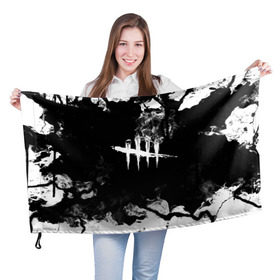 Флаг 3D с принтом DEAD BY DAYLIGHT в Екатеринбурге, 100% полиэстер | плотность ткани — 95 г/м2, размер — 67 х 109 см. Принт наносится с одной стороны | dbd | dead by daylight | survival horror | дбд | мертвы к рассвету