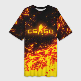 Платье-футболка 3D с принтом CS GO FIRE | КС ГО ОГОНЬ в Екатеринбурге,  |  | astralis | awp | counter strike | cs go | cs go global offensive | faze clan | hyper beast | team liquid | астралис | тим ликвид | фейз клан | хайпер бист