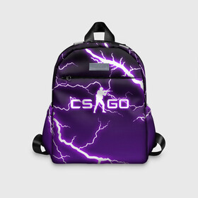 Детский рюкзак 3D с принтом CS GO LIGHTNING STYLE  в Екатеринбурге, 100% полиэстер | лямки с регулируемой длиной, сверху петелька, чтобы рюкзак можно было повесить на вешалку. Основное отделение закрывается на молнию, как и внешний карман. Внутри дополнительный карман. По бокам два дополнительных кармашка | astralis | awp | counter strike | cs go | cs go global offensive | faze clan | hyper beast | team liquid | thunder | астралис | молнии | тим ликвид | фейз клан | хайпер бист | шторм