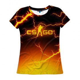 Женская футболка 3D с принтом CS GO FIRE STORM в Екатеринбурге, 100% полиэфир ( синтетическое хлопкоподобное полотно) | прямой крой, круглый вырез горловины, длина до линии бедер | astralis | awp | counter strike | cs go | cs go global offensive | faze clan | fire | flame | hyper beast | team liquid | астралис | тим ликвид | фейз клан | хайпер бист