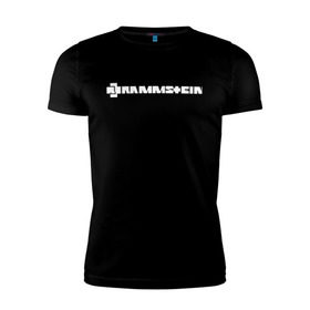 Мужская футболка премиум с принтом RAMMSTEIN (НА СПИНЕ) в Екатеринбурге, 92% хлопок, 8% лайкра | приталенный силуэт, круглый вырез ворота, длина до линии бедра, короткий рукав | Тематика изображения на принте: rammstein | рамштайн