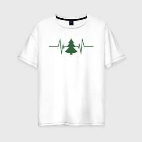 Женская футболка хлопок Oversize с принтом Жизнь дерева в Екатеринбурге, 100% хлопок | свободный крой, круглый ворот, спущенный рукав, длина до линии бедер
 | лес | пожары в сибири | посади дерево | сибирь | сибирь горит | спасите сибирь | тайга