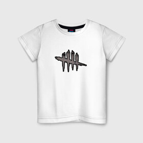 Детская футболка хлопок с принтом DEAD BY DAYLIGHT в Екатеринбурге, 100% хлопок | круглый вырез горловины, полуприлегающий силуэт, длина до линии бедер | dbd | dead by daylight | survival horror | дбд | мертвы к рассвету