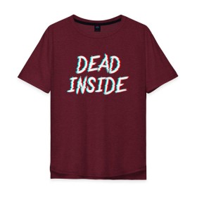 Мужская футболка хлопок Oversize с принтом DEAD INSIDE GLITCH в Екатеринбурге, 100% хлопок | свободный крой, круглый ворот, “спинка” длиннее передней части | dead inside | dont open. | гуль | дед инсайт | дединсайт | дэд инсайт | дэдинсайт | интроверт | кен канеки | мертв внутри | мертвый внутри