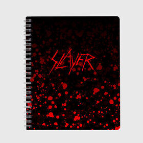 Тетрадь с принтом SLAYER в Екатеринбурге, 100% бумага | 48 листов, плотность листов — 60 г/м2, плотность картонной обложки — 250 г/м2. Листы скреплены сбоку удобной пружинной спиралью. Уголки страниц и обложки скругленные. Цвет линий — светло-серый
 | slayer | слеер