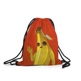 Рюкзак-мешок 3D с принтом Banana в Екатеринбурге, 100% полиэстер | плотность ткани — 200 г/м2, размер — 35 х 45 см; лямки — толстые шнурки, застежка на шнуровке, без карманов и подкладки | epic | fortnite | банан | фортнайт | эпик