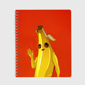 Тетрадь с принтом Banana в Екатеринбурге, 100% бумага | 48 листов, плотность листов — 60 г/м2, плотность картонной обложки — 250 г/м2. Листы скреплены сбоку удобной пружинной спиралью. Уголки страниц и обложки скругленные. Цвет линий — светло-серый
 | epic | fortnite | банан | фортнайт | эпик