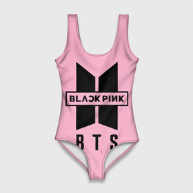 Купальник-боди 3D с принтом BTS and BLACKPINK в Екатеринбурге, 82% полиэстер, 18% эластан | Круглая горловина, круглый вырез на спине | bangtan boys | black | blackpink | bt21 | bts | k pop | pink | rose | блек пинк | блекпинк | блэк пинк | блэкпинк | бтс
