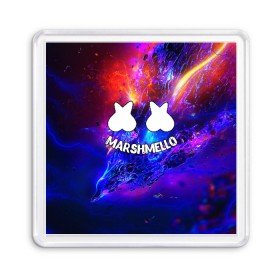 Магнит 55*55 с принтом MARSHMELLO в Екатеринбурге, Пластик | Размер: 65*65 мм; Размер печати: 55*55 мм | christopher comstock | dj | marshmello | music | диджей | клубная музыка | клубняк | крис комсток | маршмеллоу | музыка