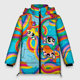Женская зимняя куртка 3D с принтом Rainbow Powerpuff girls в Екатеринбурге, верх — 100% полиэстер; подкладка — 100% полиэстер; утеплитель — 100% полиэстер | длина ниже бедра, силуэт Оверсайз. Есть воротник-стойка, отстегивающийся капюшон и ветрозащитная планка. 

Боковые карманы с листочкой на кнопках и внутренний карман на молнии | Тематика изображения на принте: powerpuff girls | ppg | бабблс | баттеркап | блоссом | крошки | крутые девчонки | лютик | пестик | пузырек | супер крошки | супергерой | таунсвиль | цветик